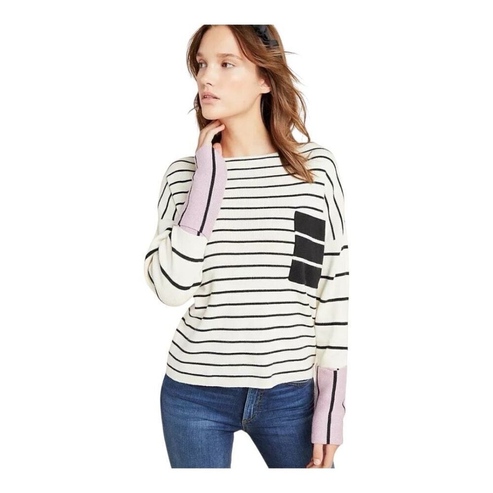Anthropologie Faye Striped Sweater cotton/alpaca blend size XS